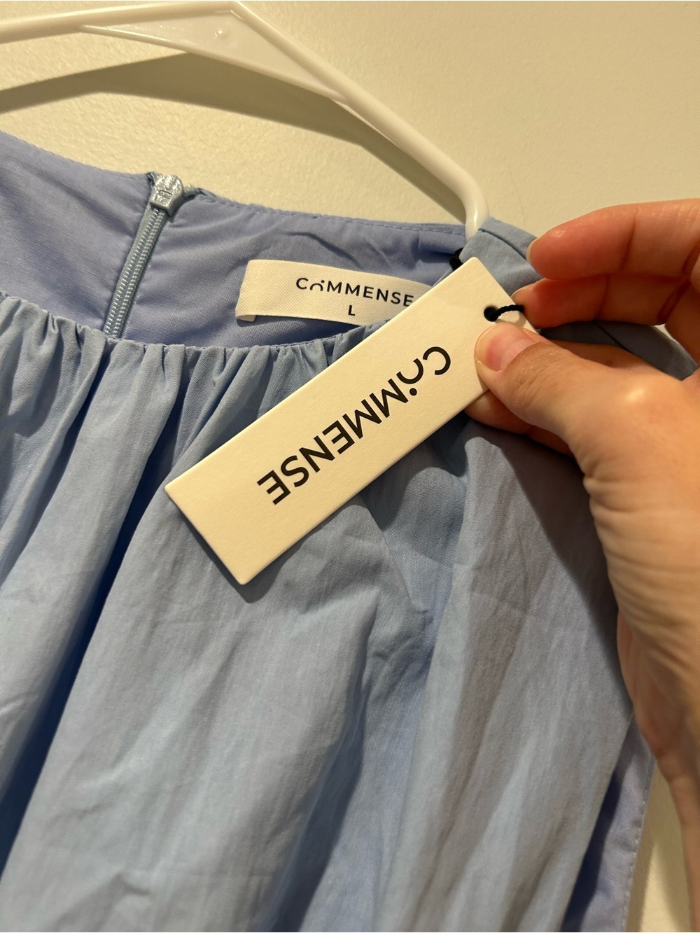 Commense Light Blue Sleeveless Gathered Waist Midi Dress - Picture 7 of 9